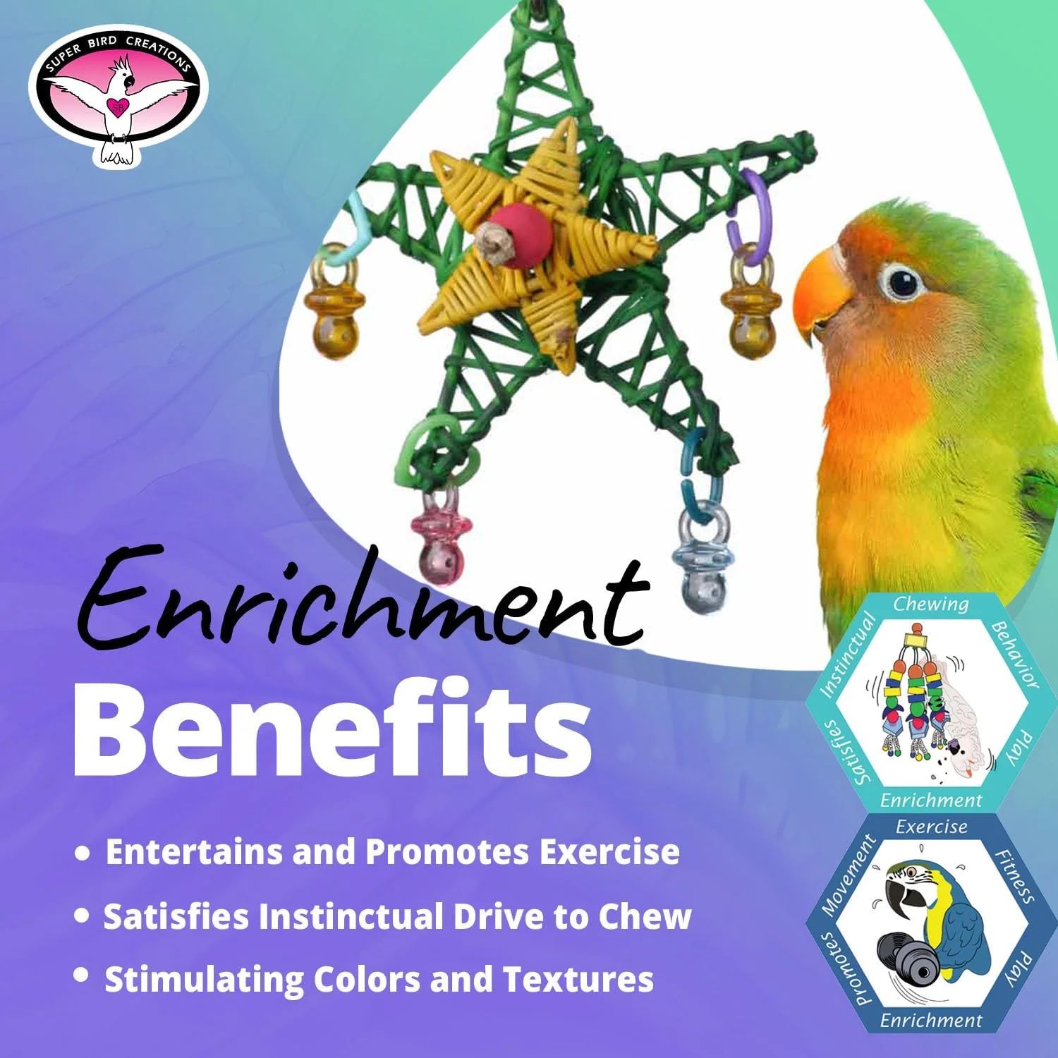 اسباب بازی ستاره کریسمس پرندگان سوپر برد کریشنز، 11.4 در 7.6 سانتی متر، کوچک