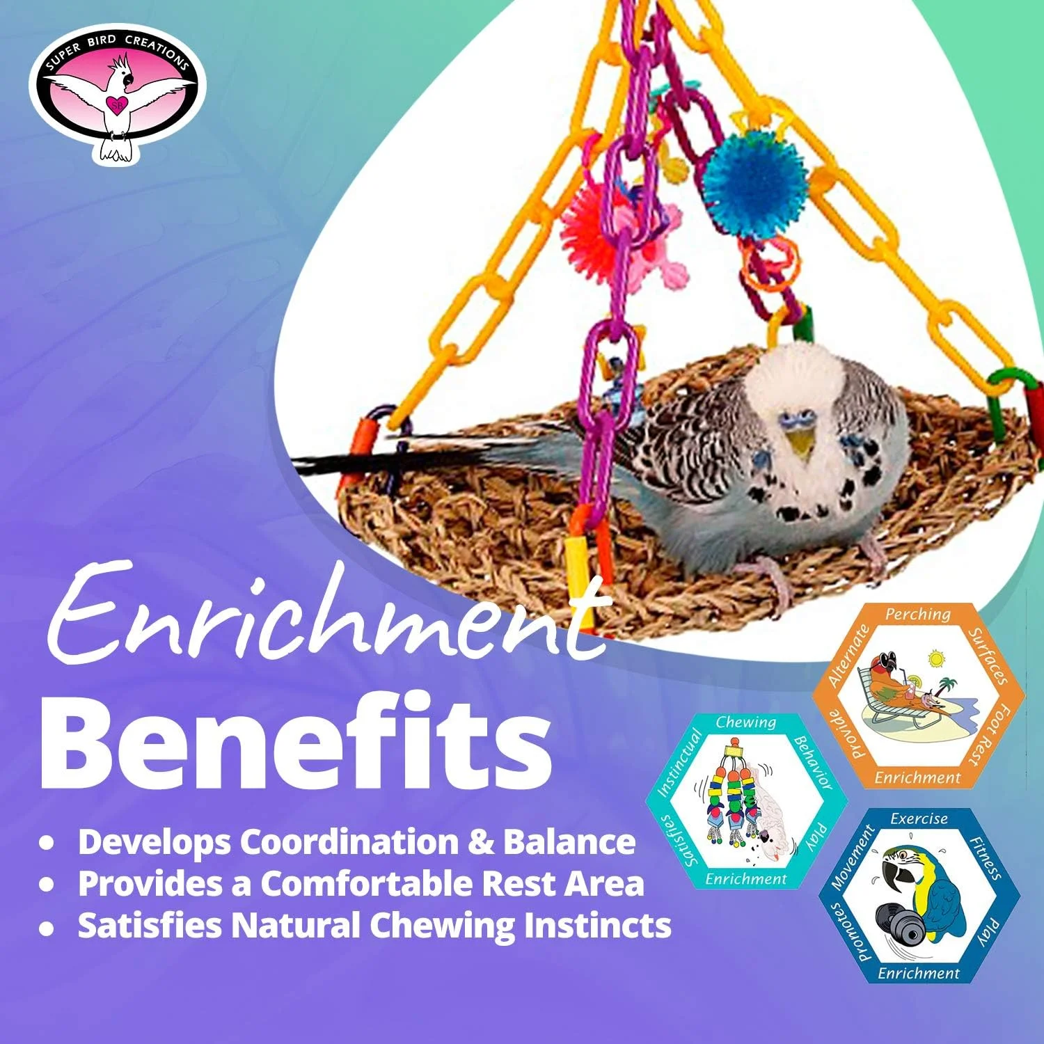 اسباب بازی مینی تراپز پرنده Super Bird Creations SB747، سایز پرنده کوچک، 15.24 x 17.78 x 22.86 سانتی متر اسباب بازی مینی تراپز پرنده Super Bird Creations SB747، سایز پرنده کوچک، 15.24 x 17.78 x 22.86 سانتی متر