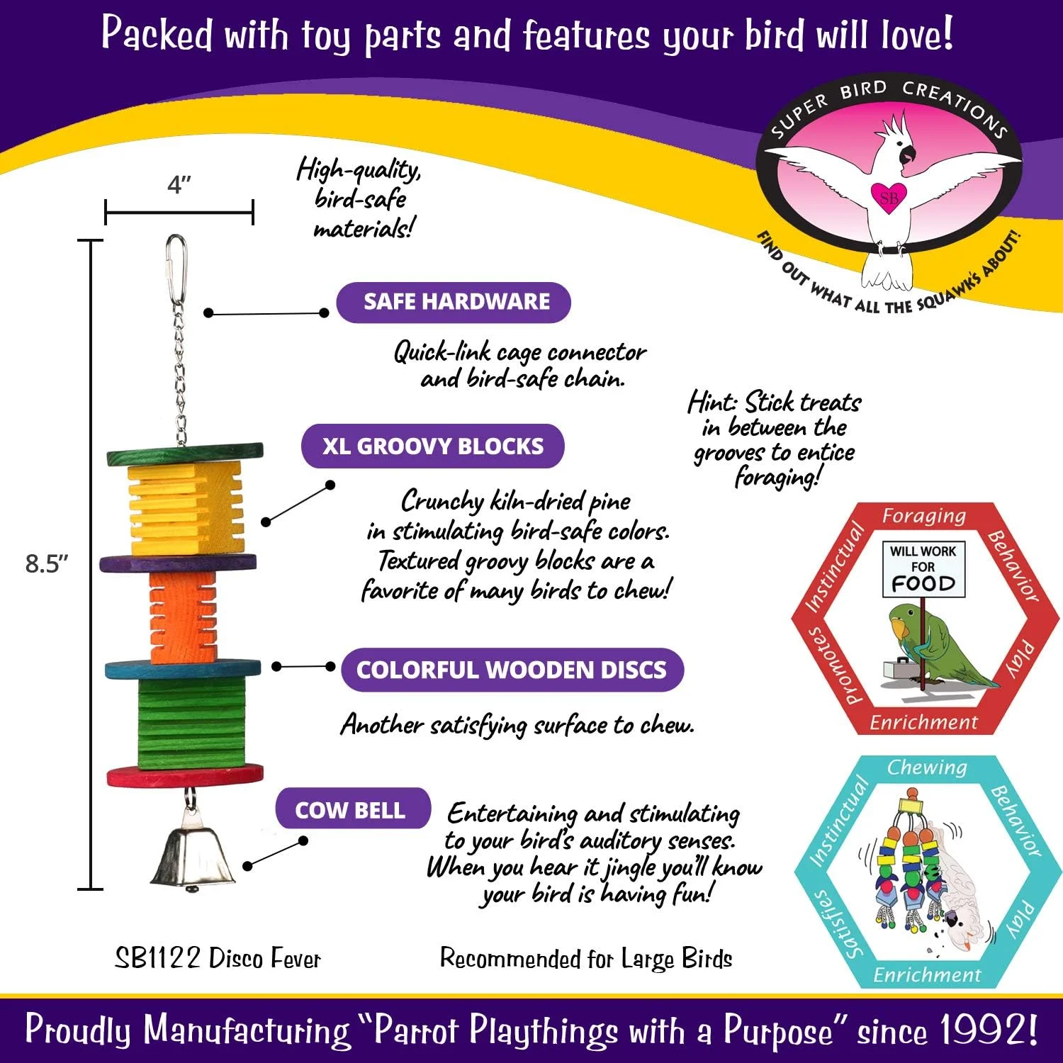 اسباب بازی پرنده دیسکو فیور سوپر برد کریشنز SB51122، سایز متوسط، 37cm x 10cm x 10cm اسباب بازی پرنده دیسکو فیور سوپر برد کریشنز SB51122، سایز متوسط، 37cm x 10cm x 10cm