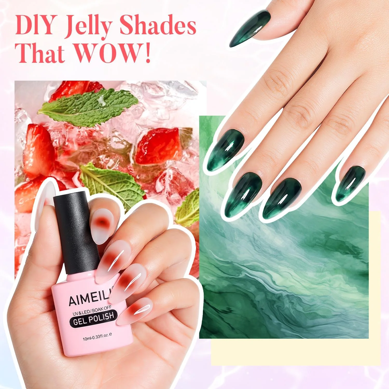 کیت لاک ژل ناخن آیمیلی با بافت ژله ای یخی، بدون HEMA، وگان، بدون تست حیوانی، مناسب سالن، شامل 6 رنگ متنوع (77) کیت لاک ژل ناخن آیمیلی با بافت ژله ای یخی، بدون HEMA، وگان، بدون تست حیوانی، مناسب سالن، شامل 6 رنگ متنوع (77)