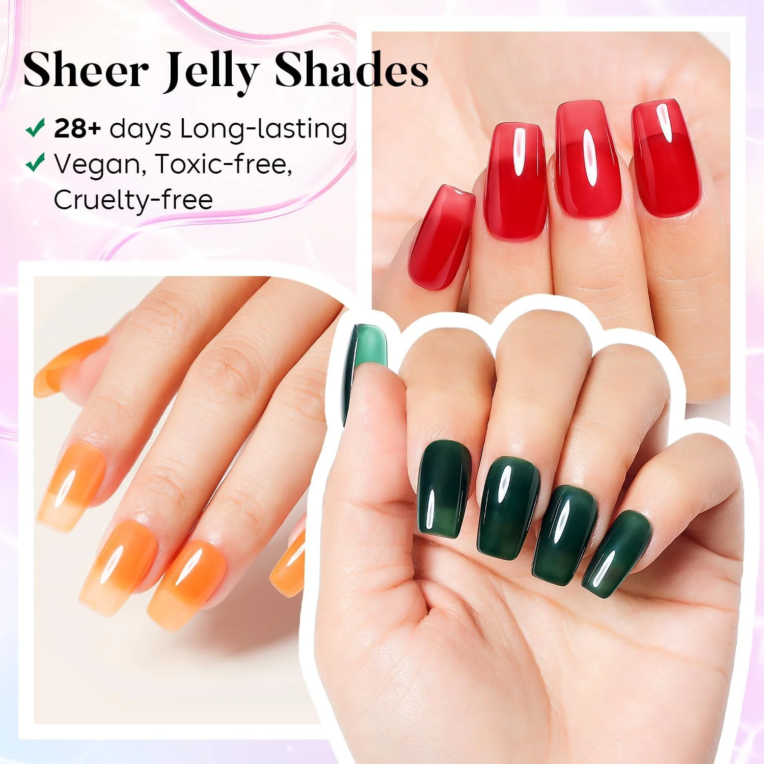 کیت لاک ژل ناخن آیمیلی با بافت ژله ای یخی، بدون HEMA، وگان، بدون تست حیوانی، مناسب سالن، شامل 6 رنگ متنوع (77) کیت لاک ژل ناخن آیمیلی با بافت ژله ای یخی، بدون HEMA، وگان، بدون تست حیوانی، مناسب سالن، شامل 6 رنگ متنوع (77)