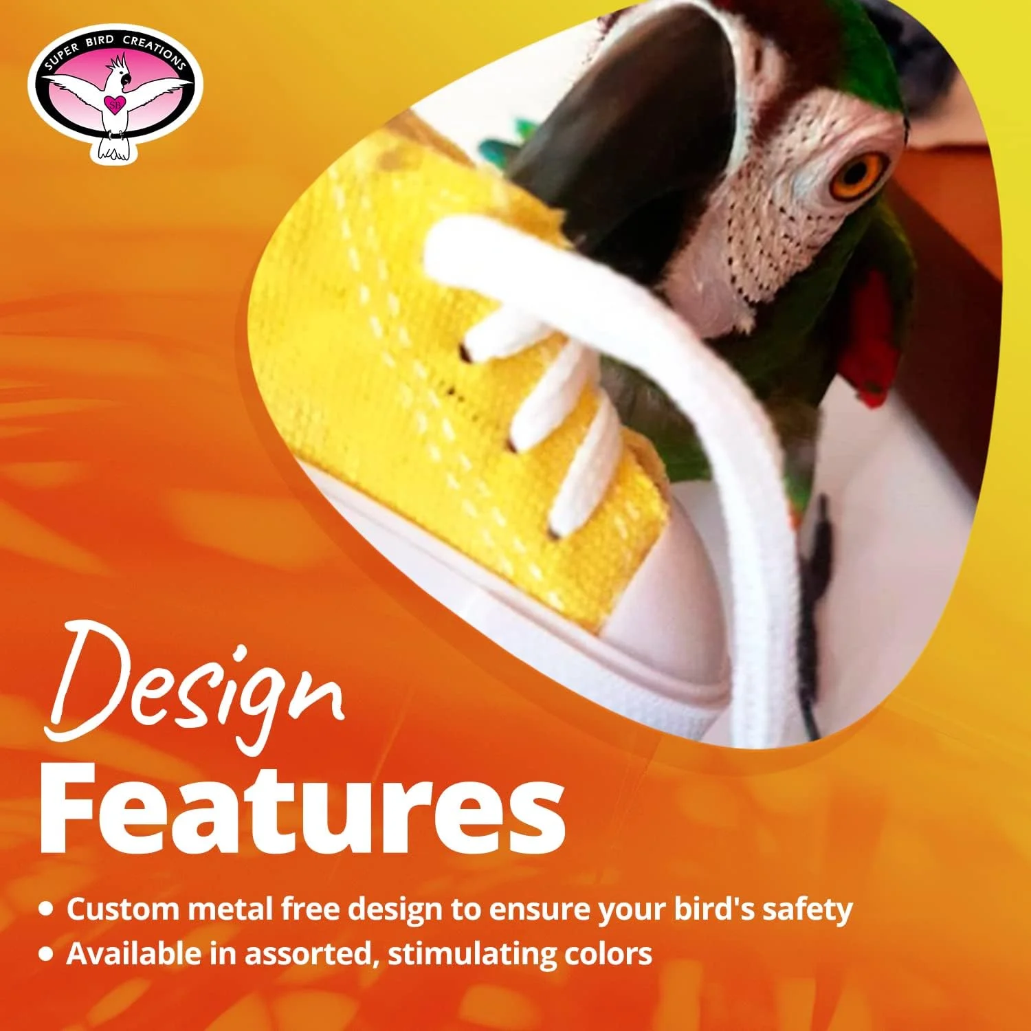 اسباب بازی پرنده مدل کتانی Super Bird Creations SB50009 - اسباب بازی جویدنی بادوام و ایمن، ایده آل برای پرندگان کوچک تا بزرگ، تشویق به بازی طبیعی و مهارت پا - رنگ های متنوع و زنده 3" x1-1/2 x 1-3/8" (بسته 6 عددی) اسباب بازی پرنده مدل کتانی Super Bird Creations SB50009 - اسباب بازی جویدنی بادوام و ایمن، ایده آل برای پرندگان کوچک تا بزرگ، تشویق به بازی طبیعی و مهارت پا - رنگ های متنوع و زنده 3" x1-1/2 x 1-3/8" (بسته 6 عددی)