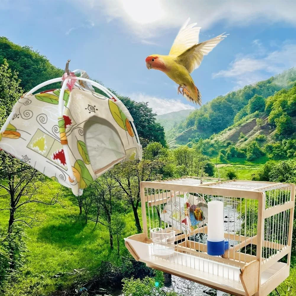 خانه لانه پرنده خزنه، قفس آویز هاموکی فنچ، چادر کلبه دنج برای طوطی های کوچک و متوسط، مرغ عشق، خاکستری آفریقایی، مرغ باجریگار، عروس هلندی (1 عدد)