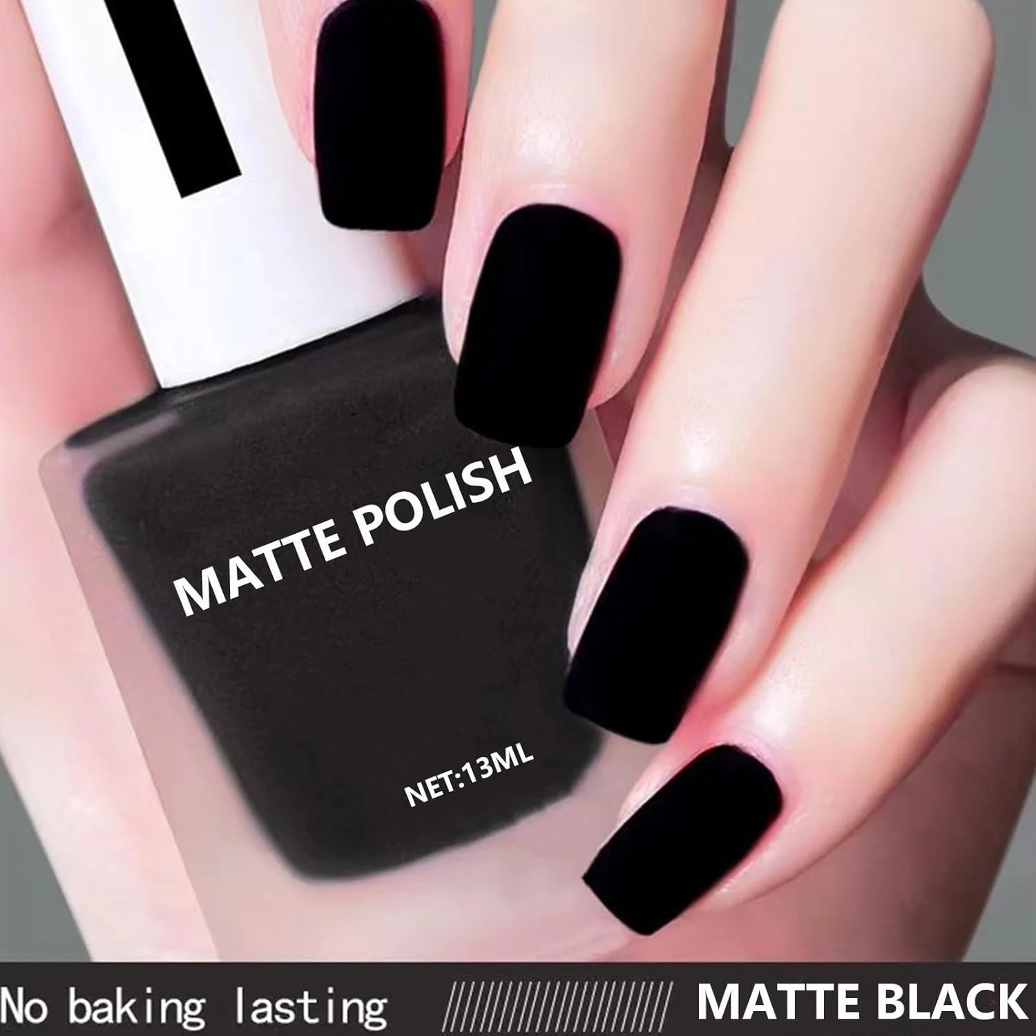 لاک ناخن مشکی مات - خشک شدن سریع، ماندگاری 7 روزه، فرمولاسیون بر پایه آب، بدون بو و استفاده آسان، بدون نیاز به پخت لاک ناخن مشکی مات - خشک شدن سریع، ماندگاری 7 روزه، فرمولاسیون بر پایه آب، بدون بو و استفاده آسان، بدون نیاز به پخت