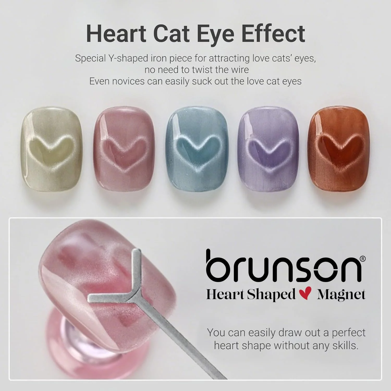 آهنربای چشم گربه ای طرح قلب Brunson آهنربای چشم گربه ای طرح قلب Brunson