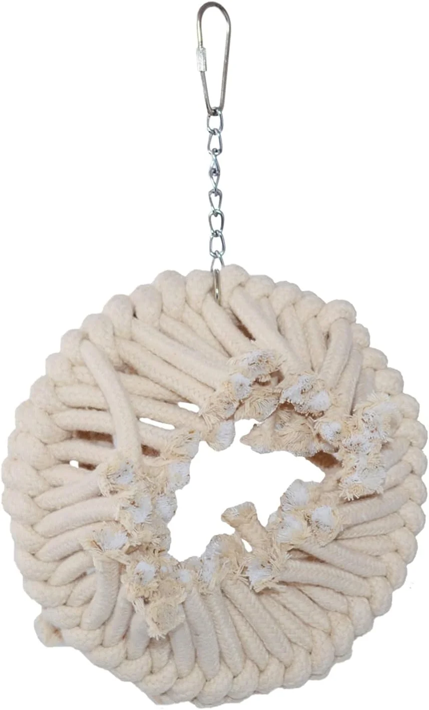 اسباب بازی حلقه نوازش پرندگان Super Bird Creations SB130 - مخفیگاه طنابی نخی راحت - حلقه فولادی بادوام، اتصال ایمن به قفس، جلوگیری از پرکنی - پرندگان کوچک/متوسط - 23x18x8 سانتی متر اسباب بازی حلقه نوازش پرندگان Super Bird Creations SB130 - مخفیگاه طنابی نخی راحت - حلقه فولادی بادوام، اتصال ایمن به قفس، جلوگیری از پرکنی - پرندگان کوچک/متوسط - 23x18x8 سانتی متر