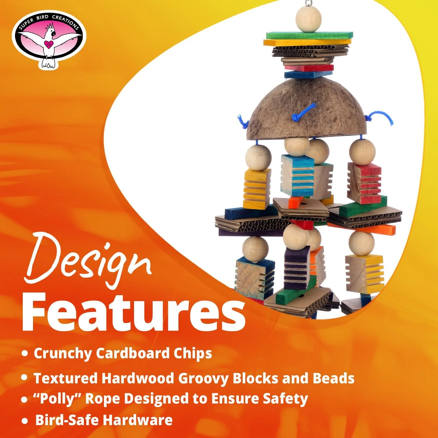 اسباب بازی موبایل نارگیلی پرندگان Super Bird Creations SB1224 - ارضای غریزه جویدن - مناسب برای طوطی های رینگ نک، کانورهای متوسط، کوآکرها، خاکستری آفریقایی - تشویق به کاوش نوک - ایده آل برای اندازه پرندگان متوسط تا بزرگ اسباب بازی موبایل نارگیلی پرندگان Super Bird Creations SB1224 - ارضای غریزه جویدن - مناسب برای طوطی های رینگ نک، کانورهای متوسط، کوآکرها، خاکستری آفریقایی - تشویق به کاوش نوک - ایده آل برای اندازه پرندگان متوسط تا بزرگ