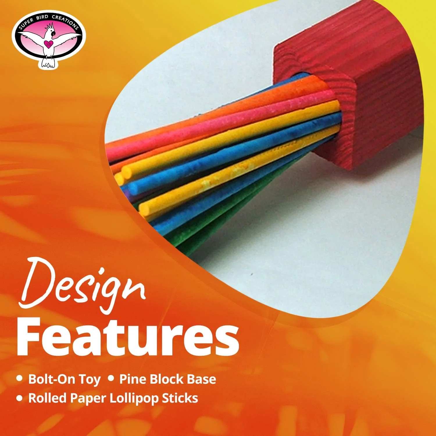 اسباب بازی جویدنی کاغذی مهمانی پرندگان Super Bird Creations SB301 با چوب های آب نبات رنگارنگ، سایز بزرگ، 16.5cm x 3.8cm x 3.8cm، متنوع اسباب بازی جویدنی کاغذی مهمانی پرندگان Super Bird Creations SB301 با چوب های آب نبات رنگارنگ، سایز بزرگ، 16.5cm x 3.8cm x 3.8cm، متنوع