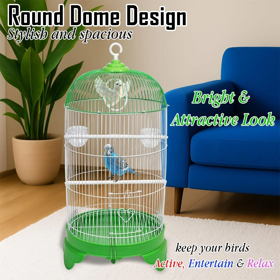 قفس پرنده با سقف گنبدی شکل، قلاب آویز، فنجان های غذاخوری، میله های پلاستیکی، تاب و طراحی سیم محکم، قفس حمل پرنده مسافرتی 73 سانتی متری برای پرندگان کوچک، تمیز کردن آسان، قفس داخلی-خارجی (سبز) قفس پرنده با سقف گنبدی شکل، قلاب آویز، فنجان های غذاخوری، میله های پلاستیکی، تاب و طراحی سیم محکم، قفس حمل پرنده مسافرتی 73 سانتی متری برای پرندگان کوچک، تمیز کردن آسان، قفس داخلی-خارجی (سبز)