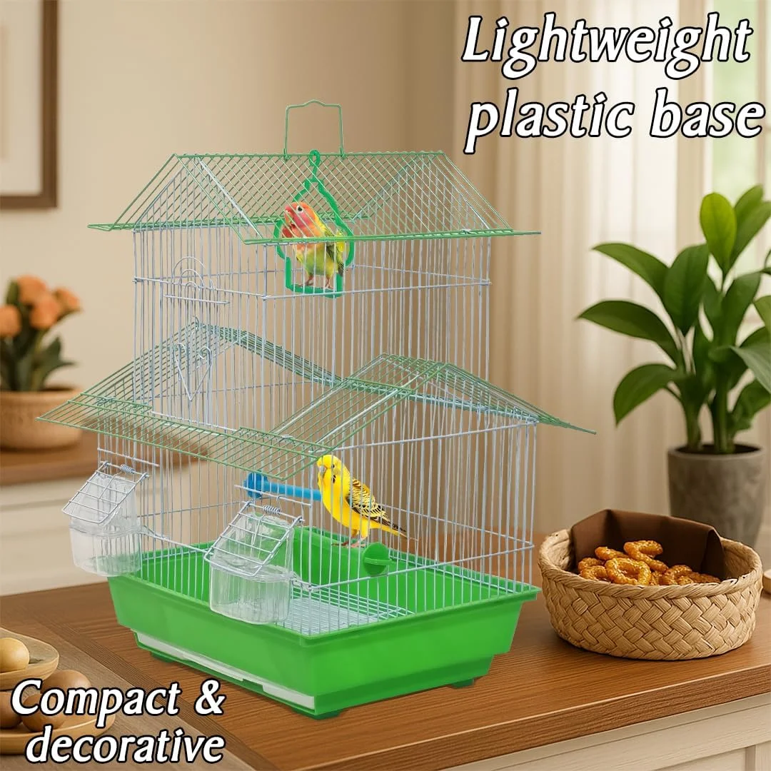 قفس پرنده کوچک با دسته حمل، میله نشیمن، اسباب بازی آویز، سینی کشویی و فنجان های غذا، قفس مسافرتی 49 سانتی متری برای پرندگان کوچک، استفاده در فضای داخلی و خارجی، تمیز کردن آسان (سبز) قفس پرنده کوچک با دسته حمل، میله نشیمن، اسباب بازی آویز، سینی کشویی و فنجان های غذا، قفس مسافرتی 49 سانتی متری برای پرندگان کوچک، استفاده در فضای داخلی و خارجی، تمیز کردن آسان (سبز)