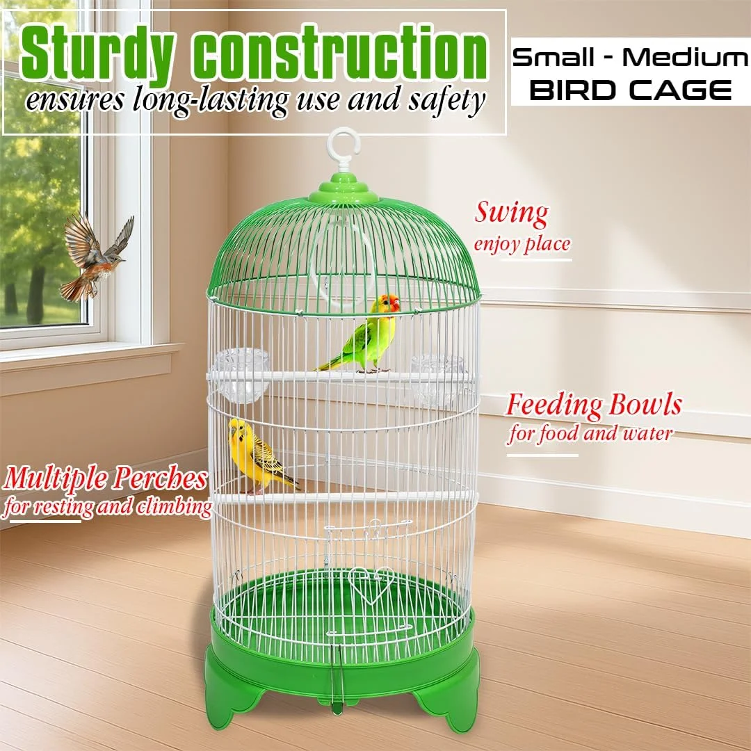 قفس پرنده با سقف گنبدی شکل، قلاب آویز، فنجان های غذاخوری، میله های پلاستیکی، تاب و طراحی سیم محکم، قفس حمل پرنده مسافرتی 73 سانتی متری برای پرندگان کوچک، تمیز کردن آسان، قفس داخلی-خارجی (سبز) قفس پرنده با سقف گنبدی شکل، قلاب آویز، فنجان های غذاخوری، میله های پلاستیکی، تاب و طراحی سیم محکم، قفس حمل پرنده مسافرتی 73 سانتی متری برای پرندگان کوچک، تمیز کردن آسان، قفس داخلی-خارجی (سبز)