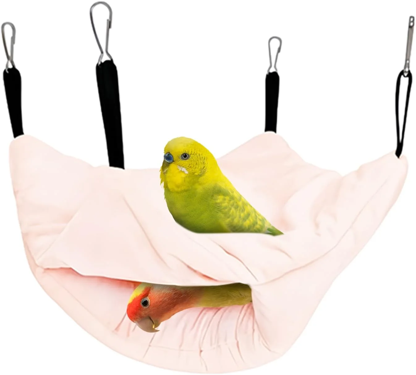 تخت گرم طوطی - لانه پرنده قفسی دولایه - لوازم جانبی حیوانات خانگی برای نگهداری، تغذیه، پرورش، نشستن، خوابیدن، زمستان، داخل خانه، مخفی شدن، دکوراسیون، بازی، استراحت، قفس پرندگان