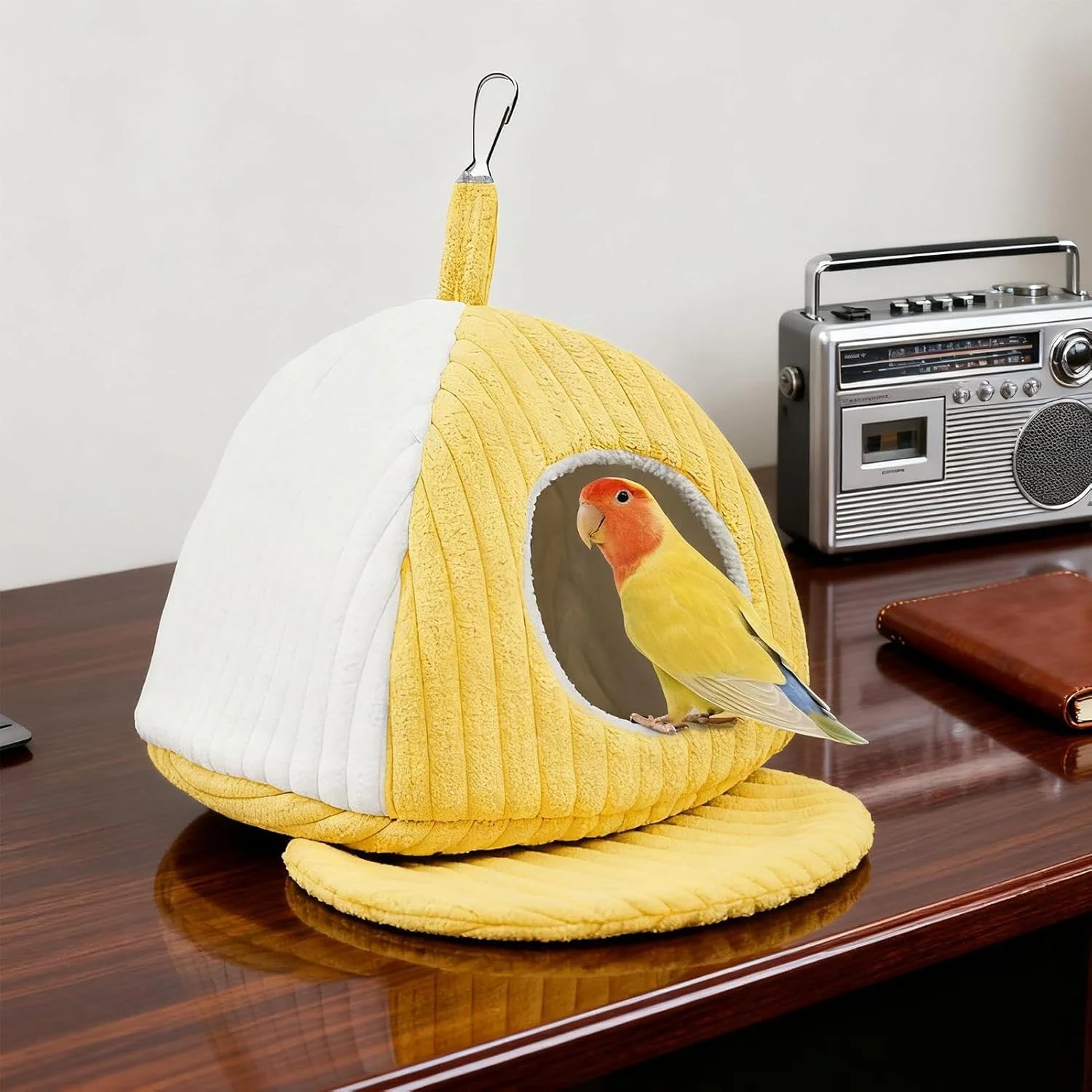 لانه پرنده برای قفس، لوازم جانبی گرم قفس طوطی، خانه پرنده زمستانی غار حیوانات خانگی اسباب بازی آویز، برای طوطی ماکائو عروس هلندی کانور خاکستری آفریقایی مرغ عشق حیوانات کوچک متوسط داخل و خارج از منزل