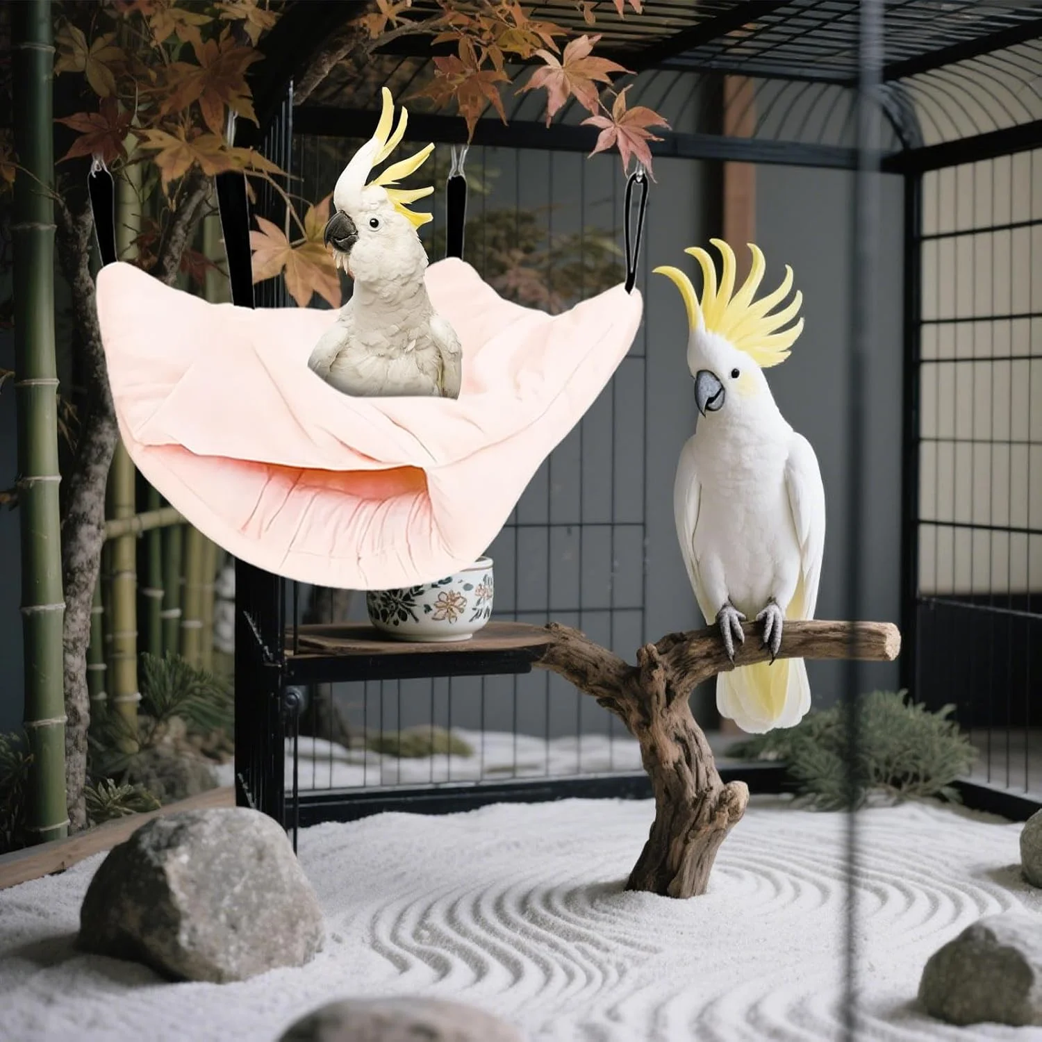 تخت خواب گرم پرنده برای قفس | تخت خواب گرم دو لایه زمستانی پرنده | لوازم حیوانات خانگی برای لانه سازی، نشیمن، نگهداری قفس، بازی، خوابیدن، استراحت کردن، پنهان شدن و دکوراسیون فضای باز تخت خواب گرم پرنده برای قفس | تخت خواب گرم دو لایه زمستانی پرنده | لوازم حیوانات خانگی برای لانه سازی، نشیمن، نگهداری قفس، بازی، خوابیدن، استراحت کردن، پنهان شدن و دکوراسیون فضای باز