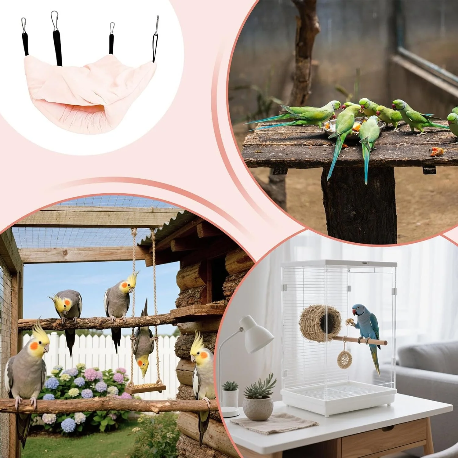 تخت خواب گرم پرنده برای قفس | تخت خواب گرم دو لایه زمستانی پرنده | لوازم حیوانات خانگی برای لانه سازی، نشیمن، نگهداری قفس، بازی، خوابیدن، استراحت کردن، پنهان شدن و دکوراسیون فضای باز تخت خواب گرم پرنده برای قفس | تخت خواب گرم دو لایه زمستانی پرنده | لوازم حیوانات خانگی برای لانه سازی، نشیمن، نگهداری قفس، بازی، خوابیدن، استراحت کردن، پنهان شدن و دکوراسیون فضای باز