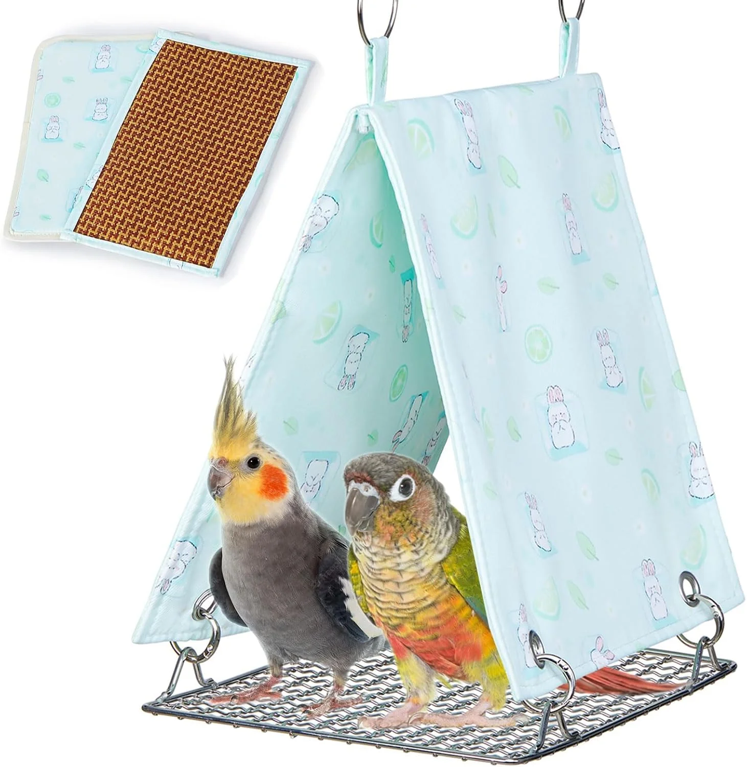 تخت پرنده برای قفس، تاب آویز ضد آب برای پرندگان با کف بادوام، چادر خواب دنج و لانه برای مرغ عشق، باجریگار، کانور، مرغ مینا و طوطی های کوچک تا متوسط تخت پرنده برای قفس، تاب آویز ضد آب برای پرندگان با کف بادوام، چادر خواب دنج و لانه برای مرغ عشق، باجریگار، کانور، مرغ مینا و طوطی های کوچک تا متوسط