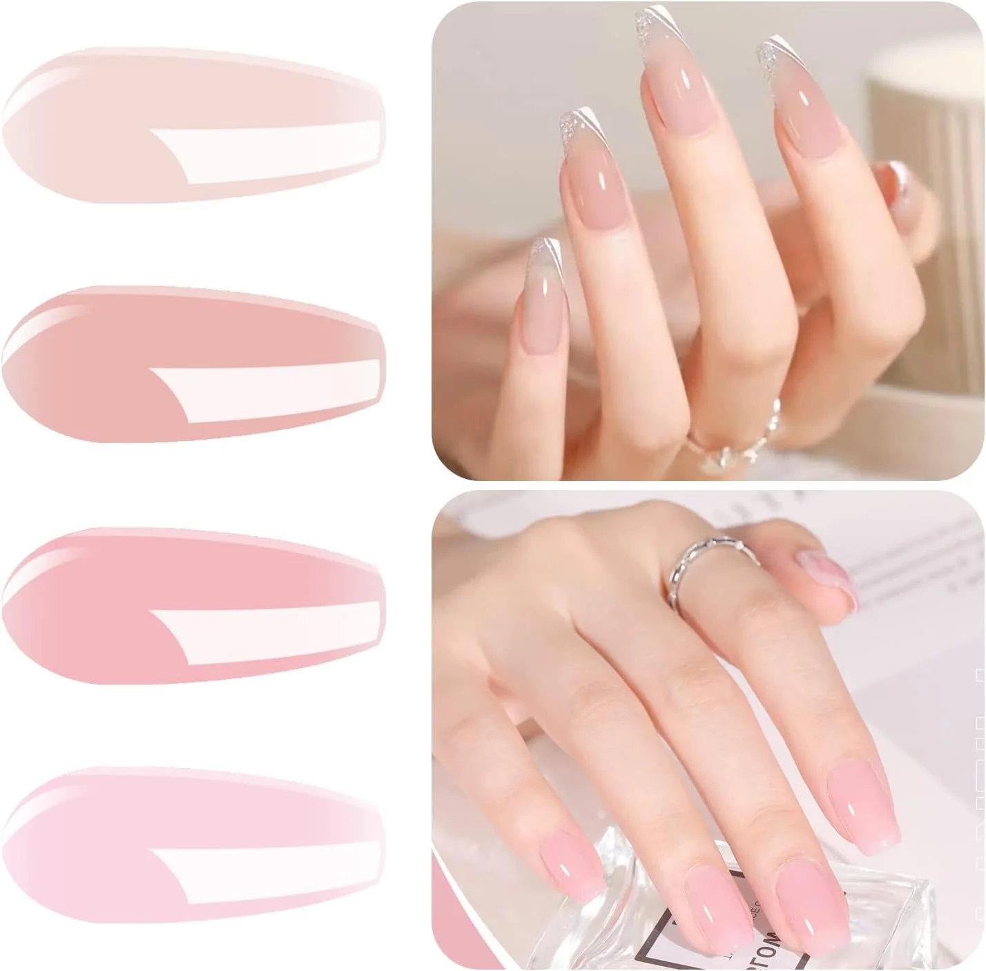 مجموعه لاک ژل ژله ای ویشاین، لاک ژل صورتی هلویی شفاف، کیت لاک ژل کریستالی شفاف، ست مانیکور لاک ناخن 8 میلی لیتر 4 عددی مجموعه لاک ژل ژله ای ویشاین، لاک ژل صورتی هلویی شفاف، کیت لاک ژل کریستالی شفاف، ست مانیکور لاک ناخن 8 میلی لیتر 4 عددی