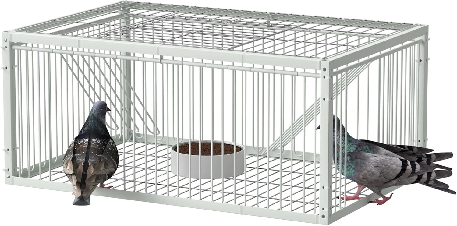 تله کبوتر یبایمی با ورودی یک طرفه (4 درب)، قفس گیرنده پرنده، تله خودکار کبوتر با طراحی ضد فرار، قفس پرنده برای کبوترهای مسابقه ای و طوطی، برای فضای باز و داخلی، 60x40x26 سانتی متر تله کبوتر یبایمی با ورودی یک طرفه (4 درب)، قفس گیرنده پرنده، تله خودکار کبوتر با طراحی ضد فرار، قفس پرنده برای کبوترهای مسابقه ای و طوطی، برای فضای باز و داخلی، 60x40x26 سانتی متر