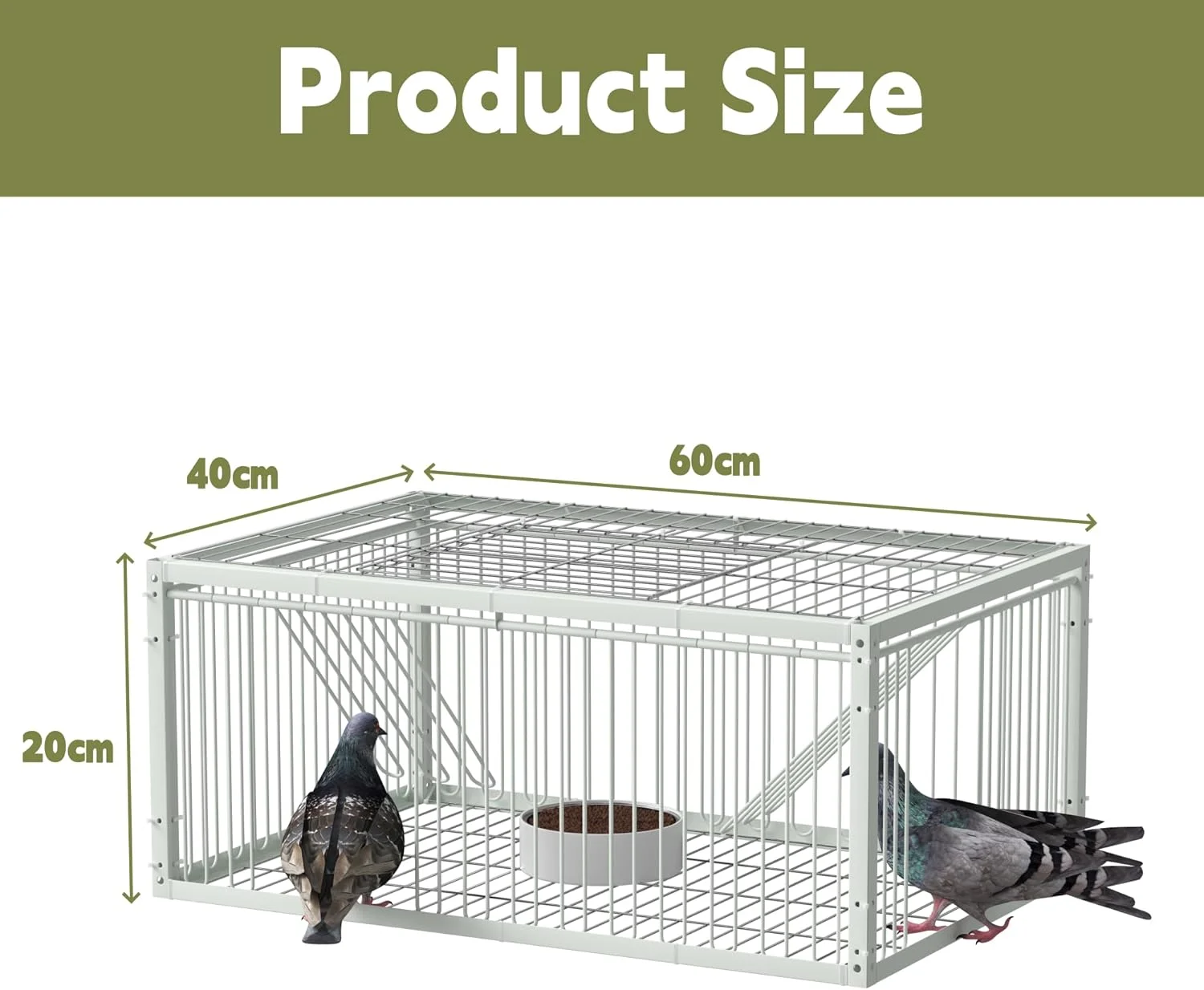 تله کبوتر یبایمی با ورودی یک طرفه (4 درب)، قفس گیرنده پرنده، تله خودکار کبوتر با طراحی ضد فرار، قفس پرنده برای کبوترهای مسابقه ای و طوطی، برای فضای باز و داخلی، 60x40x26 سانتی متر تله کبوتر یبایمی با ورودی یک طرفه (4 درب)، قفس گیرنده پرنده، تله خودکار کبوتر با طراحی ضد فرار، قفس پرنده برای کبوترهای مسابقه ای و طوطی، برای فضای باز و داخلی، 60x40x26 سانتی متر