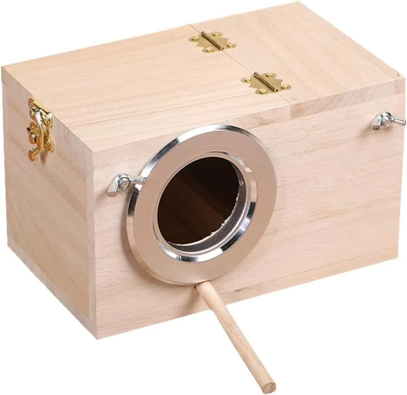 جعبه پرنده چوبی، پنجره شفاف برای طوطی، خانه لانه سازی و ایستگاه تغذیه پرندگان، پنجره باز از سمت چپ (سایز کوچک) جعبه پرنده چوبی، پنجره شفاف برای طوطی، خانه لانه سازی و ایستگاه تغذیه پرندگان، پنجره باز از سمت چپ (سایز کوچک)