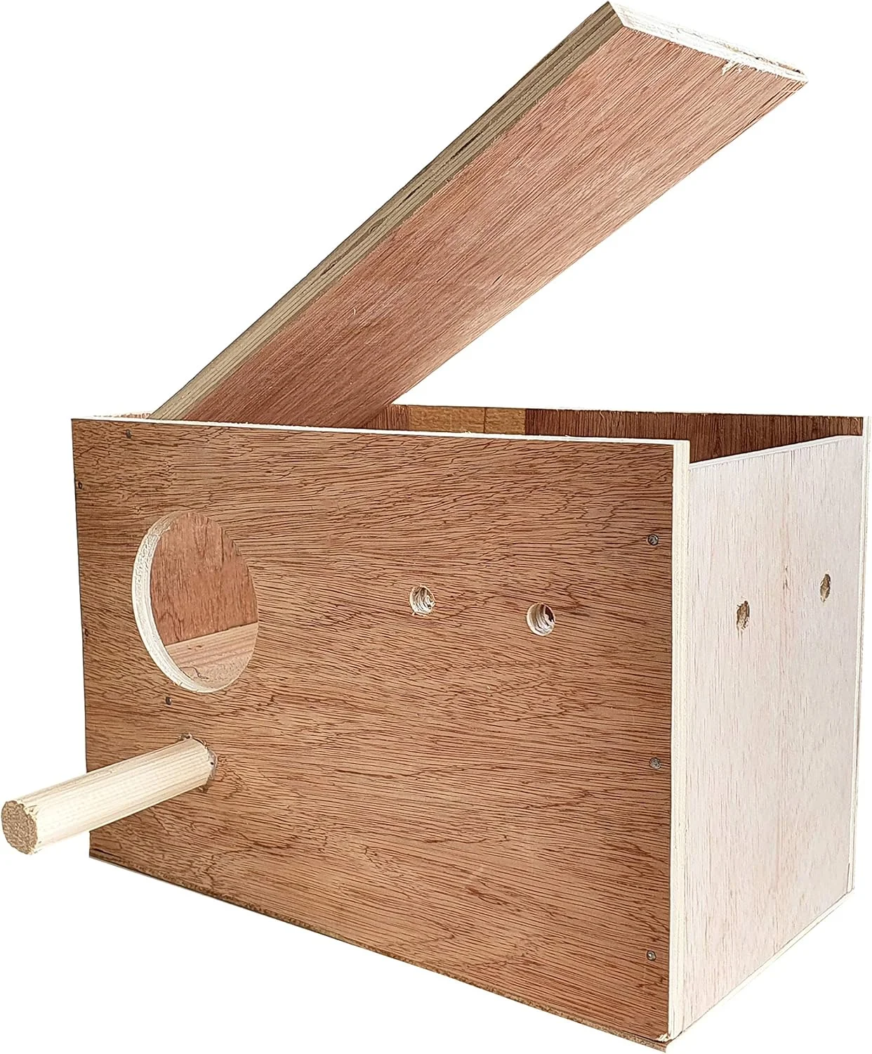 جعبه لانه چوبی برای پرنده (بزرگ A) جعبه لانه چوبی برای پرنده (بزرگ A)