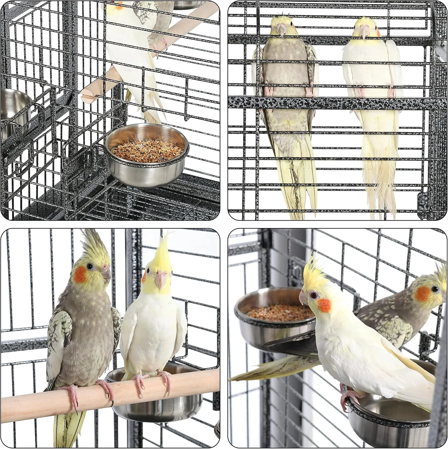 قفس پرنده بسیار بزرگ Yaheetech با ارتفاع 160 سانتی متر، قفس پرنده با سقف باز برای طوطی خاکستری آفریقایی/طوطی آمازون/کایک/ماکائو با چرخ های 360 درجه قفس پرنده بسیار بزرگ Yaheetech با ارتفاع 160 سانتی متر، قفس پرنده با سقف باز برای طوطی خاکستری آفریقایی/طوطی آمازون/کایک/ماکائو با چرخ های 360 درجه