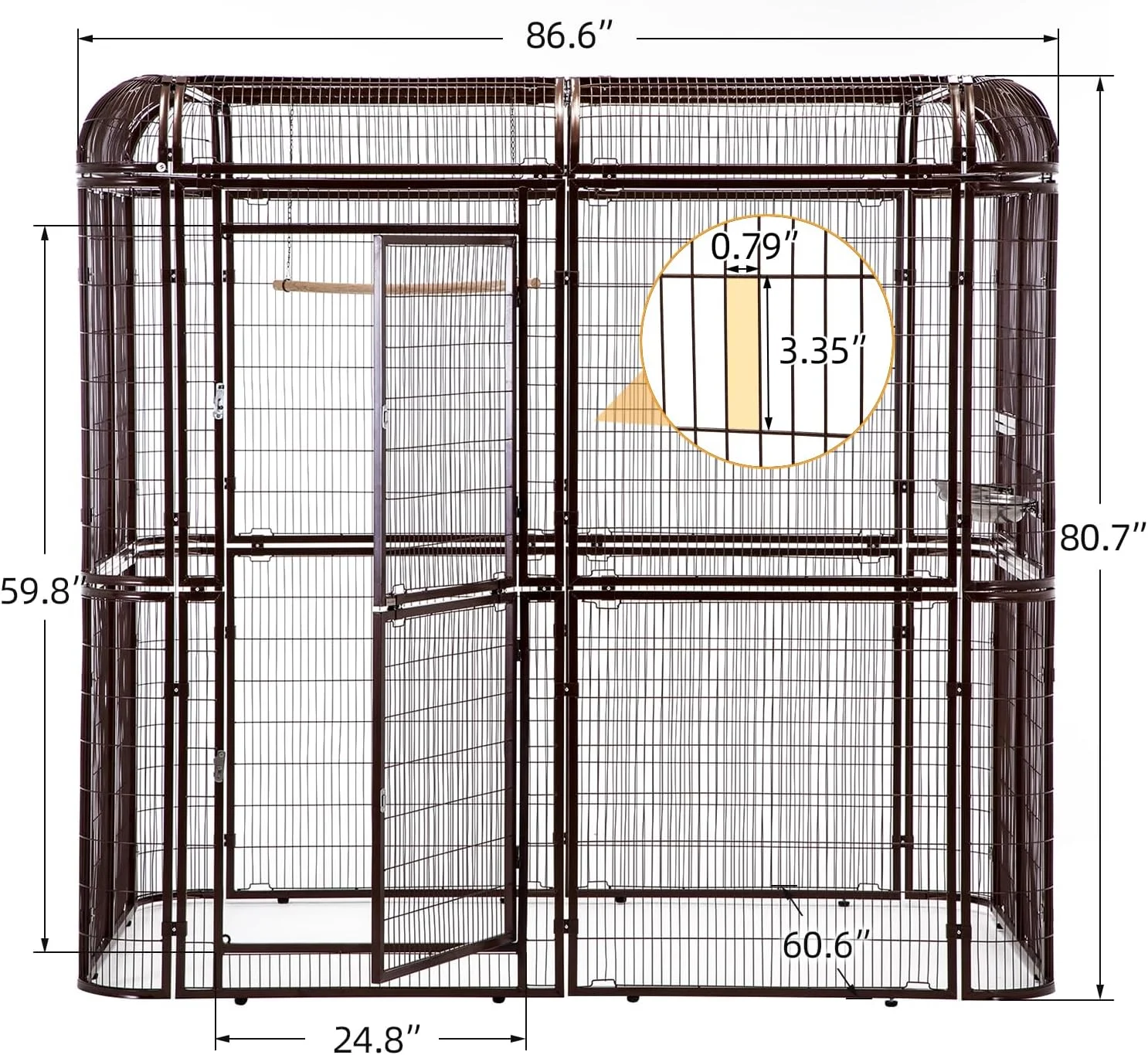 قفس طوطی wonline برای پرندگان بزرگ، قفس پرنده بسیار بزرگ در فضای باز با قفس و نشیمنگاه پرنده، مناسب برای ماکائو، قناری، طوطی، مرغ عشق