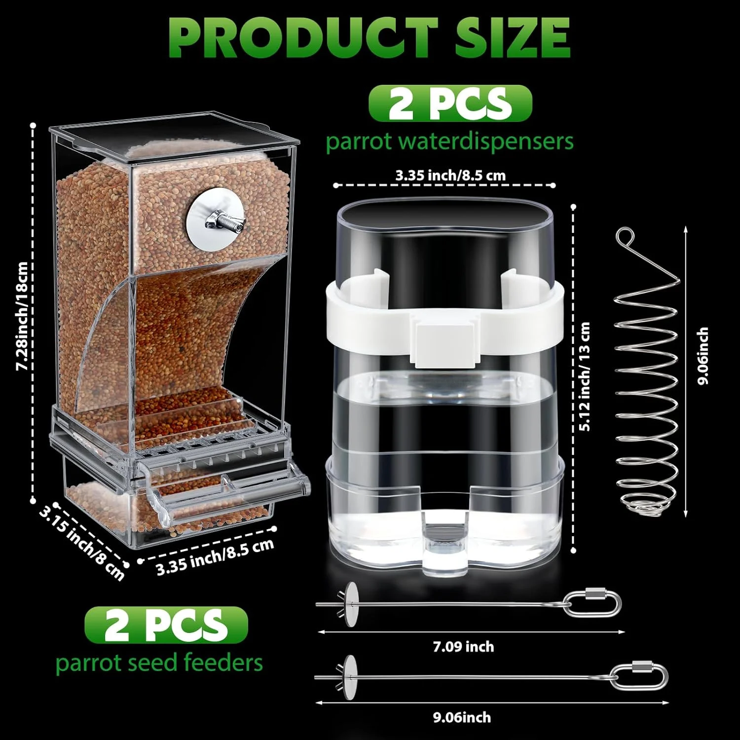 مجموعه 7 عددی فیدر پرنده بدون کثیف جینگمور، فیدر اتوماتیک شفاف طوطی و دیسپنسر آب، لوازم جانبی قفس، سیخ استیل ضد زنگ میوه و سبزیجات طوطی، مناسب برای تغذیه عروس هلندی، مرغ عشق، قناری و فنچ مجموعه 7 عددی فیدر پرنده بدون کثیف جینگمور، فیدر اتوماتیک شفاف طوطی و دیسپنسر آب، لوازم جانبی قفس، سیخ استیل ضد زنگ میوه و سبزیجات طوطی، مناسب برای تغذیه عروس هلندی، مرغ عشق، قناری و فنچ