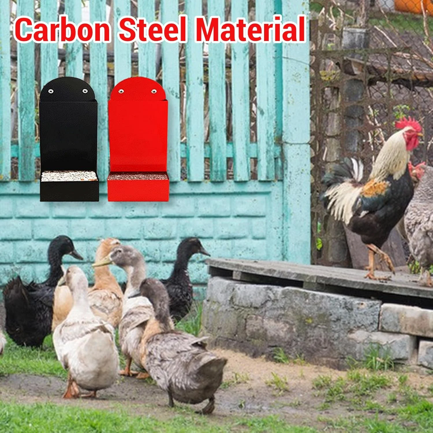 ظروف دانه مرغ جیاوو از جنس فولاد کربنی: ظرف غذای راحت پرندگان، شامل سخت افزار مونتاژ برای پشتیبانی از رشد ظروف دانه مرغ جیاوو از جنس فولاد کربنی: ظرف غذای راحت پرندگان، شامل سخت افزار مونتاژ برای پشتیبانی از رشد