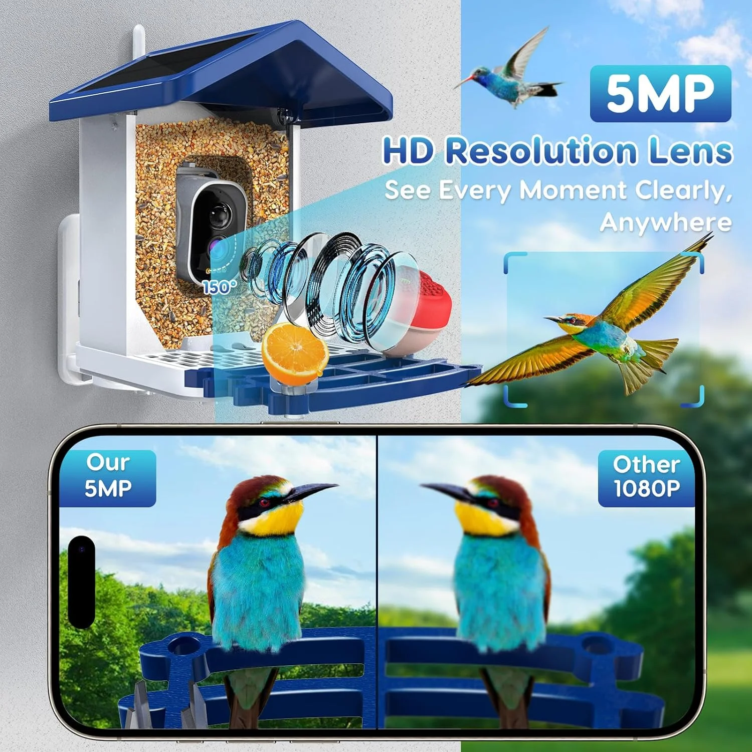 فیدر پرنده هوشمند با دوربین، فیدر پرنده دوربین دار 2.5K HD با قابلیت شناسایی هوش مصنوعی، ضبط خودکار ویدیوها و تشخیص حرکت، خانه پرنده فیدر پرنده برای دوستداران پرندگان، خانواده، دوستان فیدر پرنده هوشمند با دوربین، فیدر پرنده دوربین دار 2.5K HD با قابلیت شناسایی هوش مصنوعی، ضبط خودکار ویدیوها و تشخیص حرکت، خانه پرنده فیدر پرنده برای دوستداران پرندگان، خانواده، دوستان