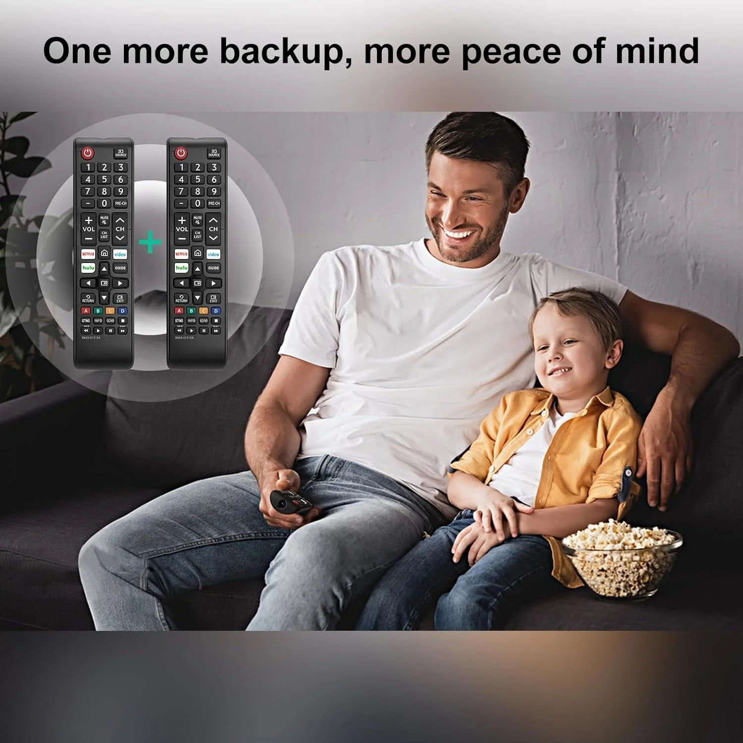 بسته 2 عددی ریموت کنترل یونیورسال جایگزین برای تمام تلویزیون های سامسونگ - سازگار با تلویزیون های هوشمند سامسونگ، LED، LCD، HDTV، 3D، تمام سری ها (راه اندازی ساده)