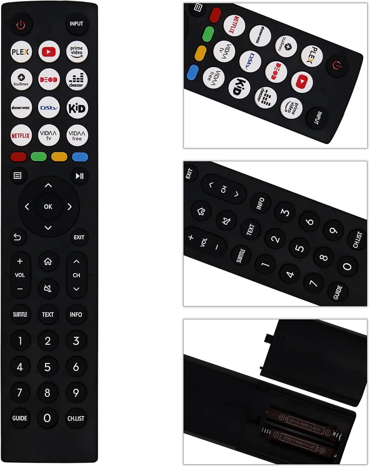 ریموت کنترل جایگزین جدید NJALNKHM یونیورسال برای تلویزیون های Hisense سازگار با تلویزیون Hisense VIDAA مدل های 40A4KV 32A4KV 43A4KV - بدون نیاز به تنظیمات