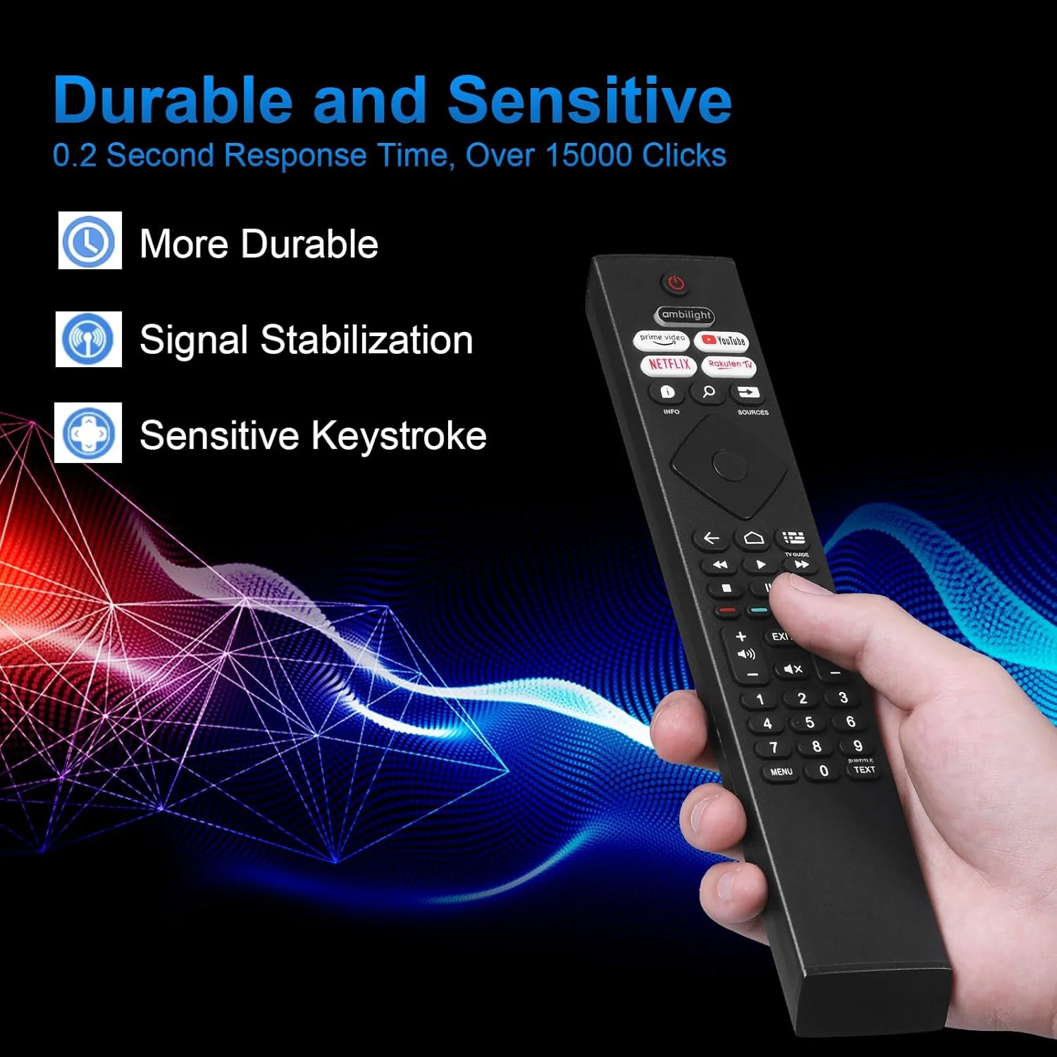 ریموت کنترل Olizen مدل BRC0984501 برای تلویزیون های هوشمند ال سی دی و ال ای دی فیلیپس سری 7900 با اتصال مادون قرمز، برد 15 متری، باتری AAA