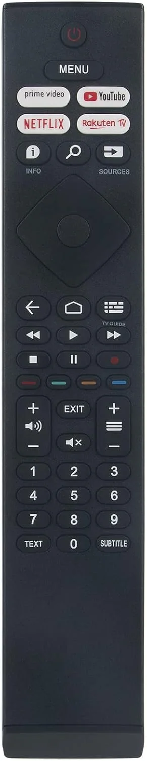 ریموت کنترل جایگزین PerFascin 398GR10BEPHN0042BC BRC0984502/01 مناسب برای تلویزیون هوشمند فیلیپس با دکمه های نتفلیکس، یوتیوب و پرایم ویدیو