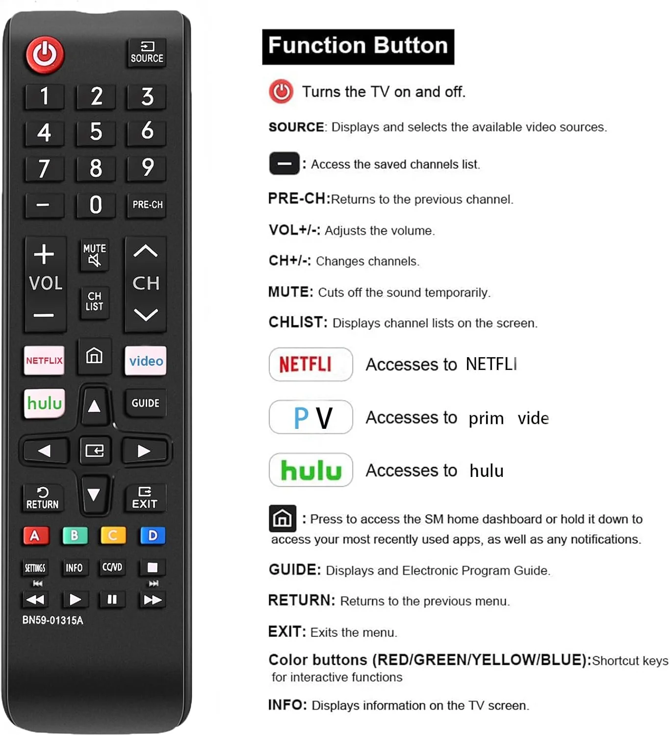 جدیدترین کنترل از راه دور جهانی برای همه تلویزیون های سامسونگ سازگار با تمام مدل های تلویزیون های هوشمند ال سی دی ال ای دی اچ دی تی وی سه بعدی سامسونگ