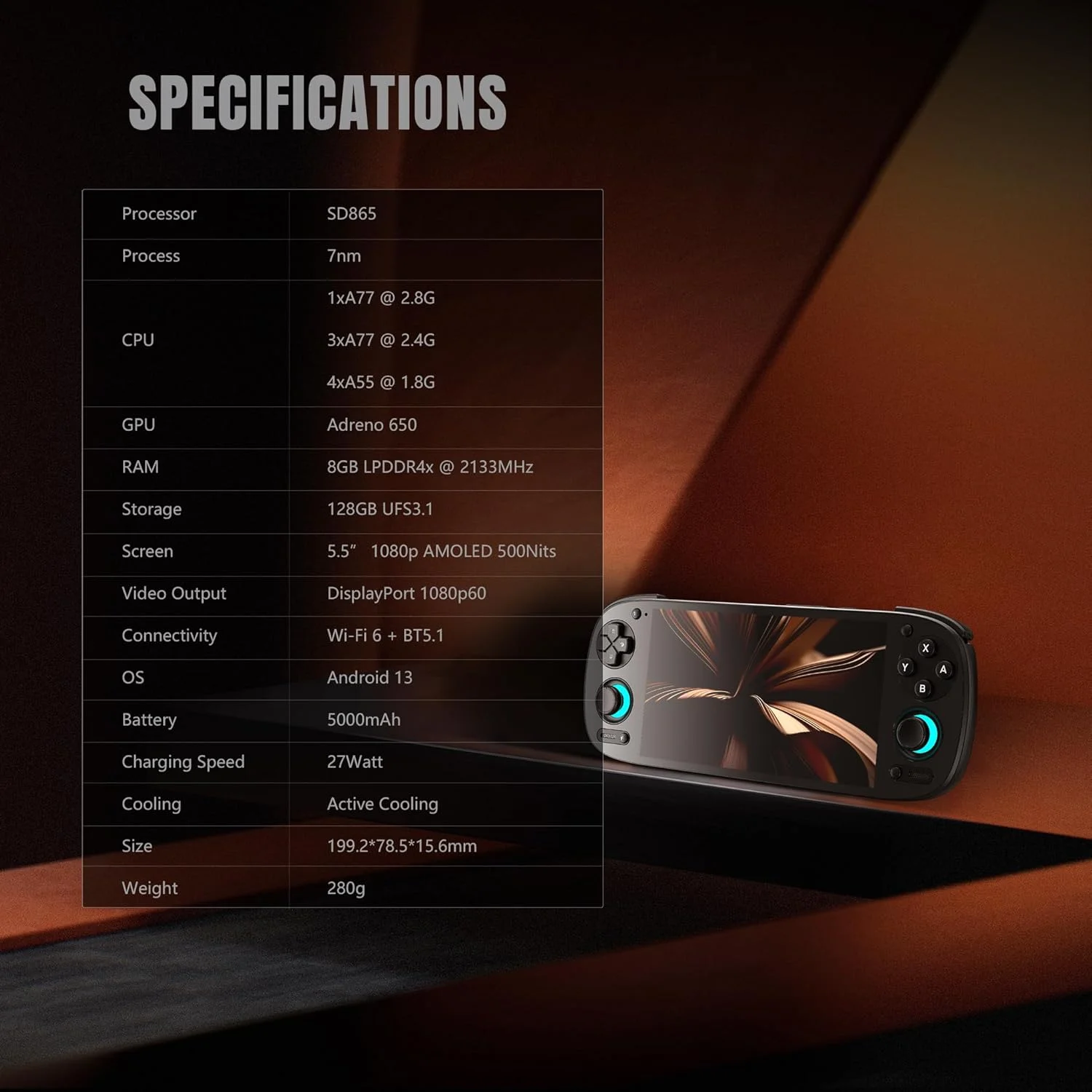 کنسول بازی دستی رترو Retroid Pocket 5، حافظه 8+128 گیگابایت، صفحه لمسی 5.5 اینچی 1080p، کنسول بازی قابل حمل اندروید با پردازنده گرافیکی Adreno 650 و WiFi 6/BT5.1، پردازنده Snapdragon 865، اندروید 13 (مشکی)