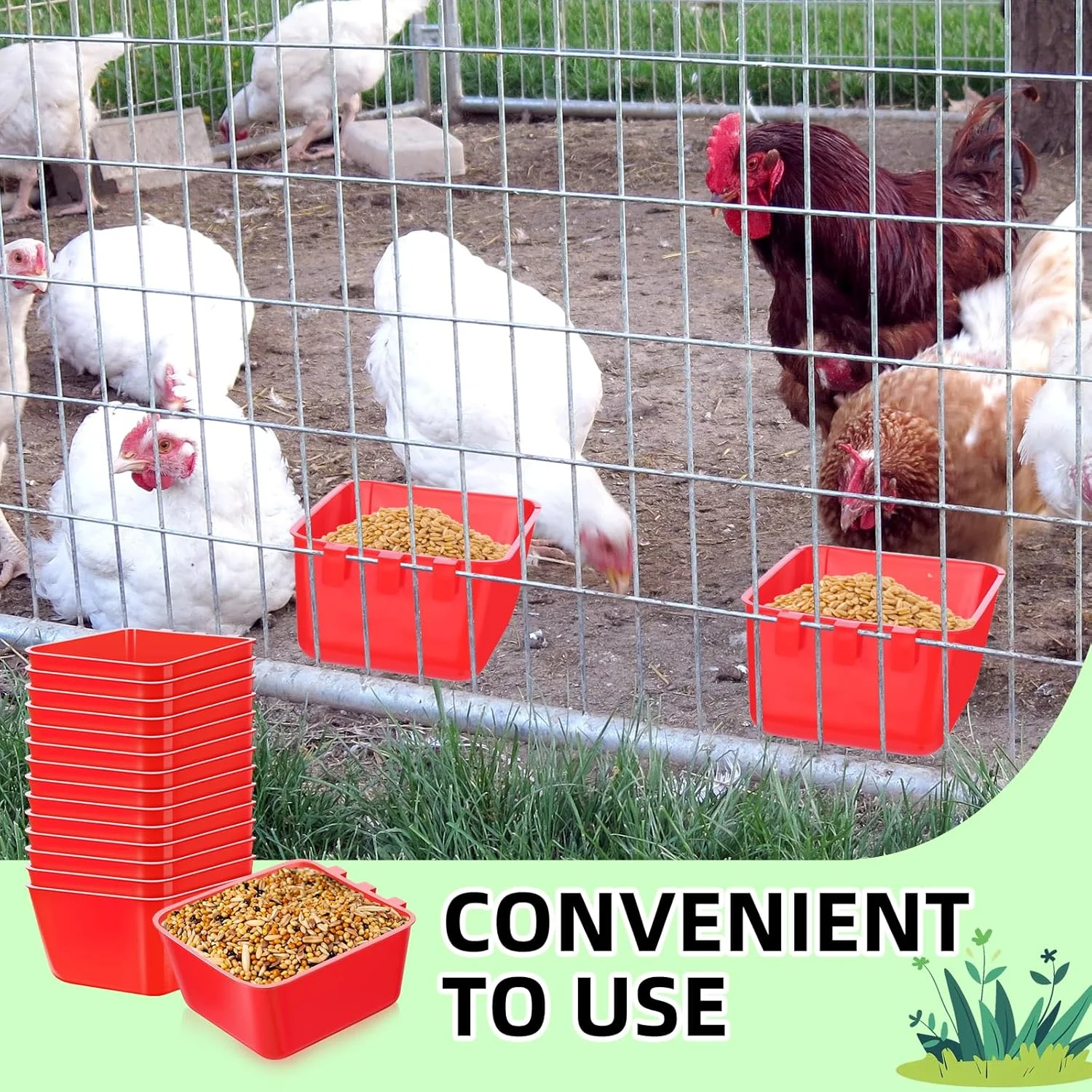 بسته 40 عددی فنجان قفس tchrules برای مرغ، آبخوری، قفس غذاخوری پرندگان، غذاخوری آویز قفس برای مرغ، خرگوش، طوطی (قرمز) بسته 40 عددی فنجان قفس tchrules برای مرغ، آبخوری، قفس غذاخوری پرندگان، غذاخوری آویز قفس برای مرغ، خرگوش، طوطی (قرمز)