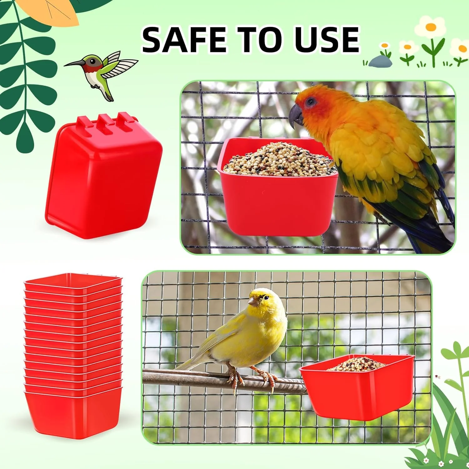 بسته 40 عددی فنجان قفس tchrules برای مرغ، آبخوری، قفس غذاخوری پرندگان، غذاخوری آویز قفس برای مرغ، خرگوش، طوطی (قرمز) بسته 40 عددی فنجان قفس tchrules برای مرغ، آبخوری، قفس غذاخوری پرندگان، غذاخوری آویز قفس برای مرغ، خرگوش، طوطی (قرمز)