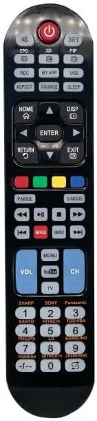 ریموت کنترل هوشمند تلویزیون ال سی دی/ال ای دی یونیورسال مدل RM-L1107+X با دکمه های Home، My Apps و Netflix