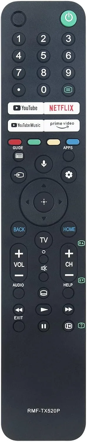 ریموت کنترل صوتی جایگزین RMF-TX520P مناسب برای تلویزیون ال سی دی سونی Bravia مدل های KD-43X80J KD-50X80J KD-55X80J KD-55X85J KD-65X80J KD-65X85J KD-75X85J XR-55A80J XR-55X90J XR-65A80J XR-65X90J XR-77A80J