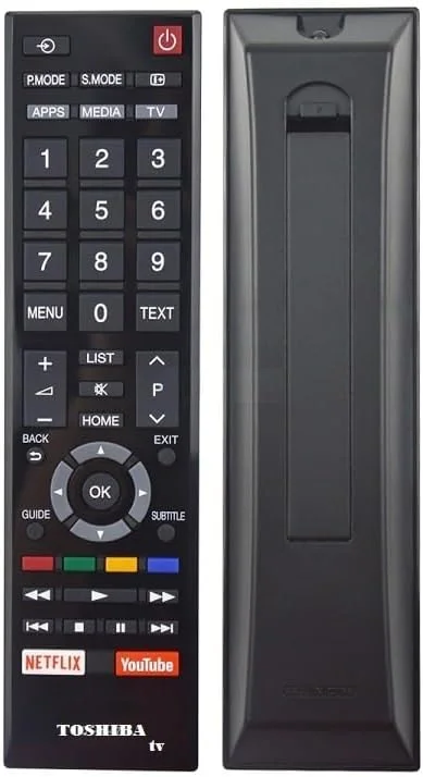 جدیدترین کنترل از راه دور تلویزیون جایگزین توشیبا، سازگار با تمام تلویزیون های هوشمند LCD-LED-UHD اندروید توشیبا با دکمه های یوتیوب و نتفلیکس
