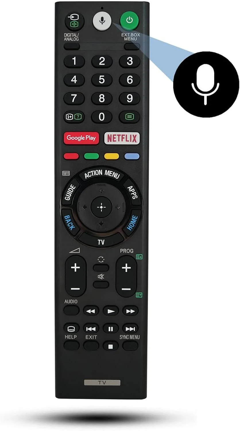 ریموت کنترل جایگزین صوتی RMF-TX310P سازگار با تلویزیون سونی KD-75X8000G KD-65X8000G KD-55X8000G KD-49X8000G KD-43X8000G KD-65X8077G KD-55X8077G KD-65X7500F KD-55X7500F RMF-TX310C RMF-TX310T