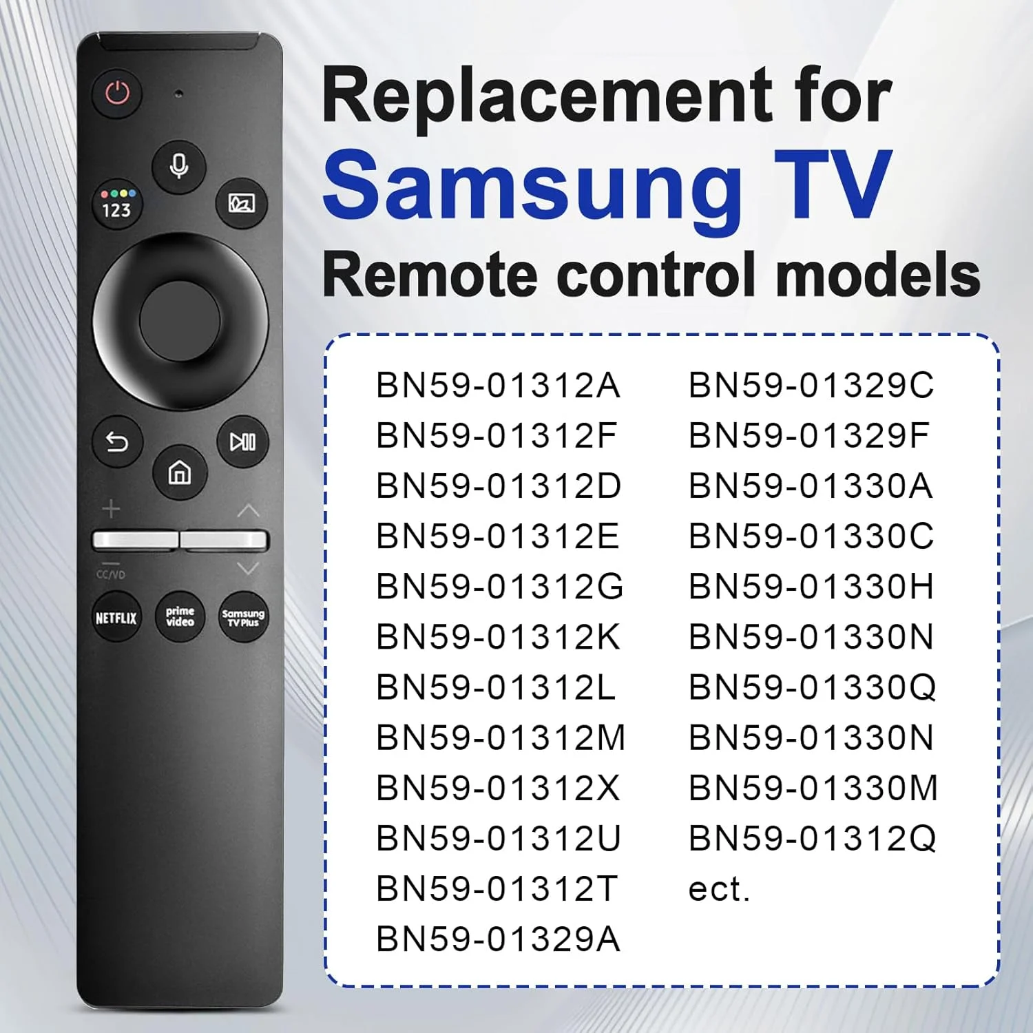 ریموت کنترل صوتی برای تلویزیون های هوشمند سامسونگ، ریموت کنترل جهانی سازگار با تمام تلویزیون های سامسونگ LED QLED UHD SUHD HDR LCD Frame Curved Solar HDTV 4K 8K 3D Q60 Q70 Q80 Curved Frame جایگزین ریموت ریموت کنترل صوتی برای تلویزیون های هوشمند سامسونگ، ریموت کنترل جهانی سازگار با تمام تلویزیون های سامسونگ LED QLED UHD SUHD HDR LCD Frame Curved Solar HDTV 4K 8K 3D Q60 Q70 Q80 Curved Frame جایگزین ریموت