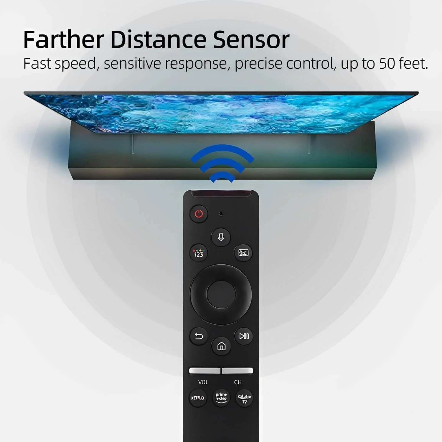 ریموت کنترل هوشمند صوتی برای تلویزیون های هوشمند سامسونگ، ریموت کنترل جهانی برای تلویزیون های هوشمند سامسونگ، QLED UHD SUHD HDR HDTV 4K/8K 3D، دارای دکمه های نتفلیکس و پرایم ویدیو، پشتیبانی از عملکرد صوتی. ریموت کنترل هوشمند صوتی برای تلویزیون های هوشمند سامسونگ، ریموت کنترل جهانی برای تلویزیون های هوشمند سامسونگ، QLED UHD SUHD HDR HDTV 4K/8K 3D، دارای دکمه های نتفلیکس و پرایم ویدیو، پشتیبانی از عملکرد صوتی.