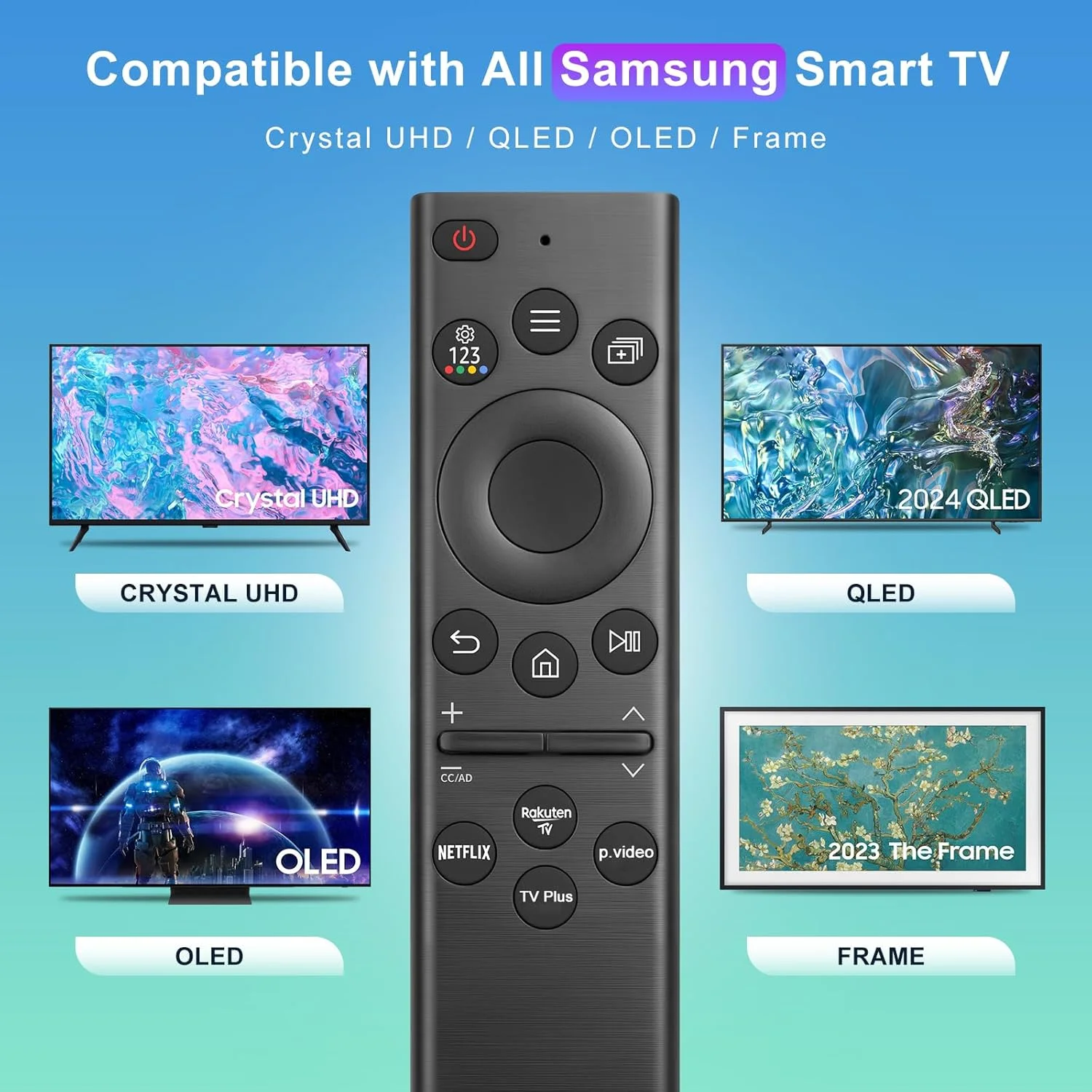 ریموت کنترل یونیورسال تلویزیون های هوشمند سامسونگ، ریموت کنترل جایگزین برای تلویزیون های LED QLED UHD SUHD HDR LCD سامسونگ سری BN59-01385A BN59-01391A BP59-00149A