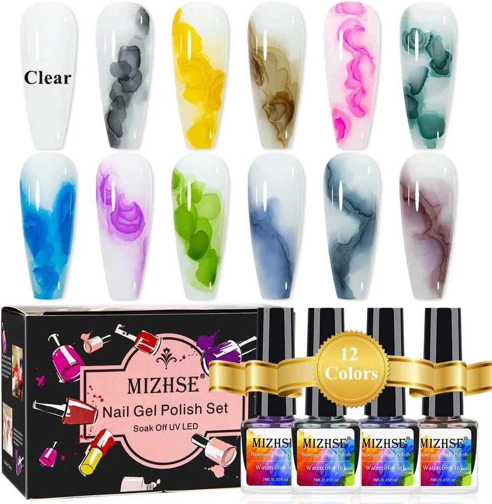 لاک ژل آبرنگی MIZHSE، ژل بلومینگ، لاک ژل ناخن طرح گل مرمر، ژل رنگ ناخن شکوفه، جلوه آبرنگی، طراحی پاییزی، کیت مانیکور ناخن برای مبتدیان و سالن های ناخن لاک ژل آبرنگی MIZHSE، ژل بلومینگ، لاک ژل ناخن طرح گل مرمر، ژل رنگ ناخن شکوفه، جلوه آبرنگی، طراحی پاییزی، کیت مانیکور ناخن برای مبتدیان و سالن های ناخن