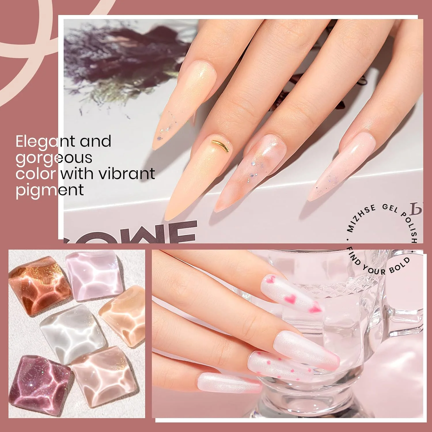 لاک ژل اکلیلی و براق MIZHSE، 7 میلی لیتر، ژلی شیری رنگین کمانی صورتی کالباسی قهوه ای، لاک ژل براق و نیمه شفاف، ست مانیکور 12 رنگ لاک ژل اکلیلی و براق MIZHSE، 7 میلی لیتر، ژلی شیری رنگین کمانی صورتی کالباسی قهوه ای، لاک ژل براق و نیمه شفاف، ست مانیکور 12 رنگ