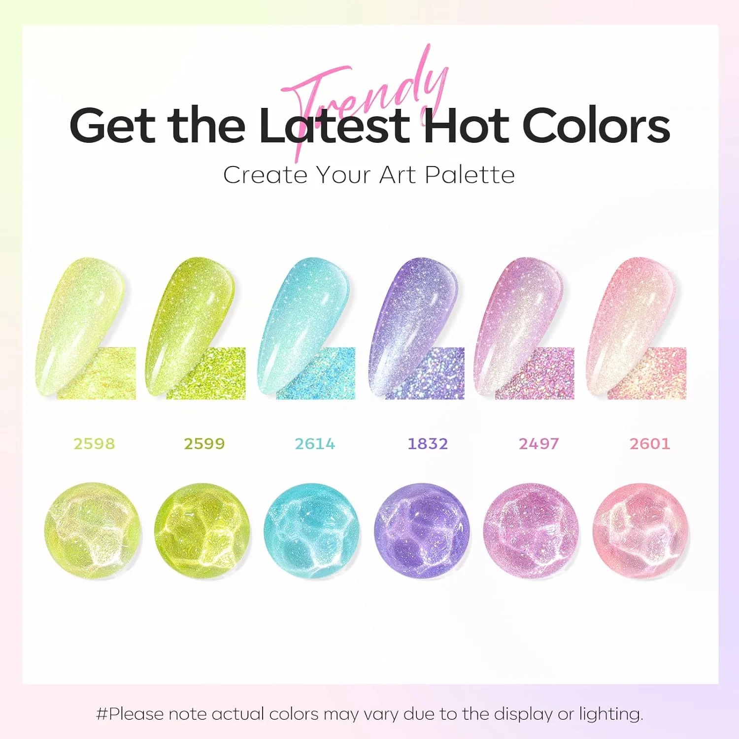 ست لاک ژل مدلونز، 6 رنگ صورتی، سبز، آبی، بنفش، لاک ژل اکلیلی، طیف های پاستلی براق، لاک ژل بهاری UV، مناسب طراحی ناخن در خانه، مناسب مانیکور برای زنان و مردان ست لاک ژل مدلونز، 6 رنگ صورتی، سبز، آبی، بنفش، لاک ژل اکلیلی، طیف های پاستلی براق، لاک ژل بهاری UV، مناسب طراحی ناخن در خانه، مناسب مانیکور برای زنان و مردان