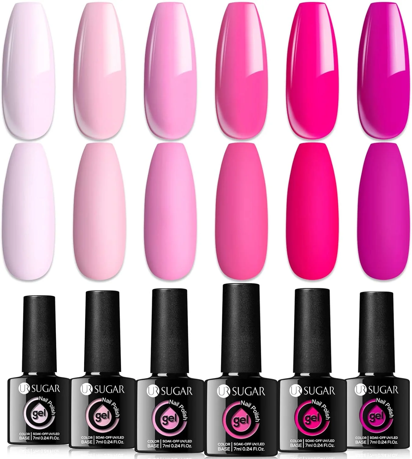 ست لاک ژل صورتی UR SUGAR، ست لاک ژل صورتی داغ ولنتاین 6 رنگ، کیت طراحی ناخن LED با قابلیت خیساندن، مناسب مانیکور و طراحی ناخن در خانه، هدیه برای زنان و دختران ست لاک ژل صورتی UR SUGAR، ست لاک ژل صورتی داغ ولنتاین 6 رنگ، کیت طراحی ناخن LED با قابلیت خیساندن، مناسب مانیکور و طراحی ناخن در خانه، هدیه برای زنان و دختران