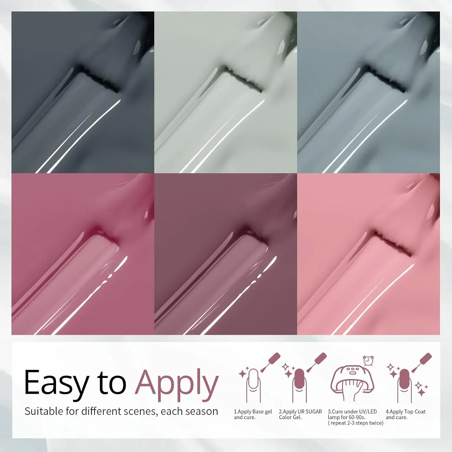 مجموعه لاک ژل ناخن پاییزی و زمستانی UR SUGAR، لاک ژل ناخن 6 رنگ صورتی خاکستری کلاسیک، کیت لاک ژل ناخن، مناسب برای مانیکور DIY، هدیه کریسمس برای زنان مجموعه لاک ژل ناخن پاییزی و زمستانی UR SUGAR، لاک ژل ناخن 6 رنگ صورتی خاکستری کلاسیک، کیت لاک ژل ناخن، مناسب برای مانیکور DIY، هدیه کریسمس برای زنان